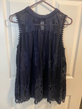 Xhilaration Navy Lace Sleeveless Camisole